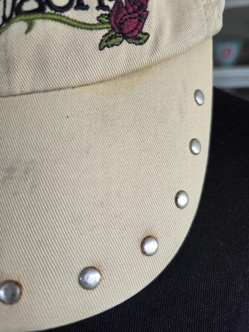 Vintage Y2K Harley-Davidson Embroidered Studded Baseball Cap Cream Biker 2006 - Picture 12 of 16